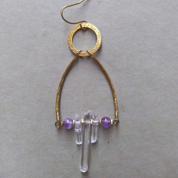 Sold! Small 'Crystal Chandelier' Earrings in Amethyst - Picture 5 of 7